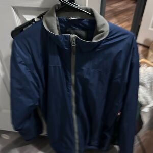 Navy Blue Jacket with Gray Collar